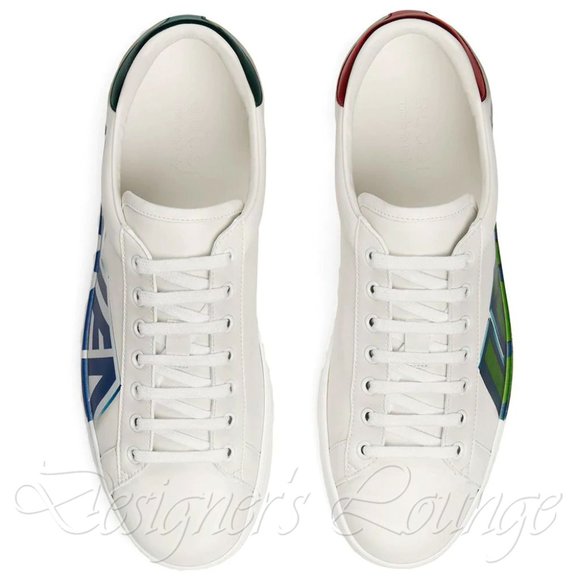NEW GUCCI ACE Loved Print 11 G / US 11.5 White Leather Sneakers $790 Authentic - Picture 8 of 12